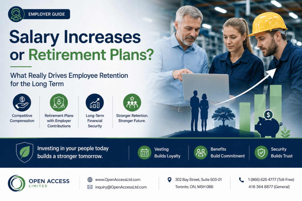 Salary increases versus structured retirement plans for employee retention in Canadian workplaces
